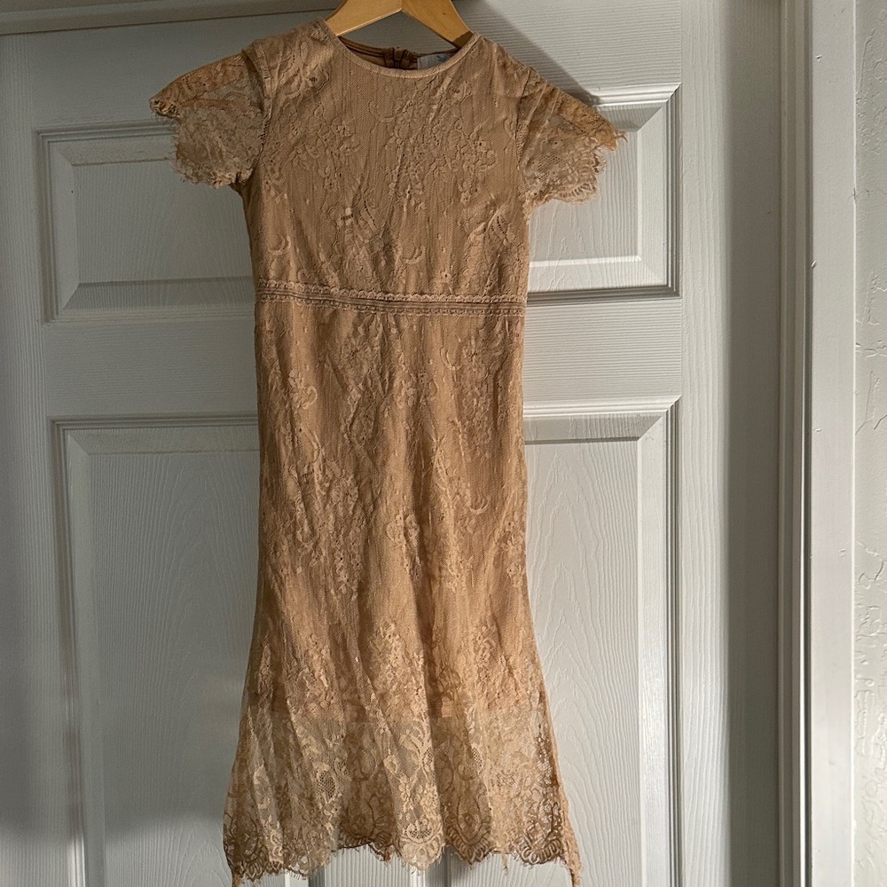 Peyton bre tan lace dress size 6